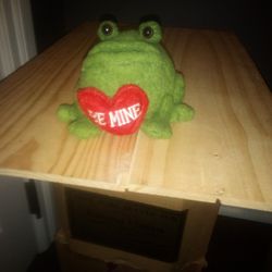 Valentine's Day Stuffed Frog With "Be Mine" Heart