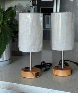 Lamps set of 2 with USB-C, USB-A, and AC outlet