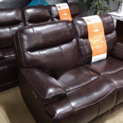 New Costco Simon Li Leather Power Sofa