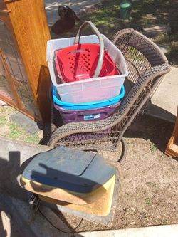China cabinet, cup holder couch extension, dresser, used paint