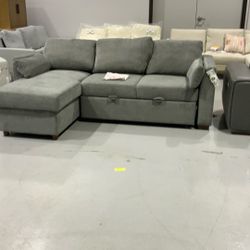 Coddle Luke Fabric Sleeper Sofa With Reversible Chaise And Storage $650