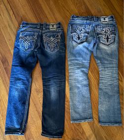 2- pairs mens ￼rock revival jeans