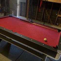 6 Ft Long Pool Table With Ping Pong Board 