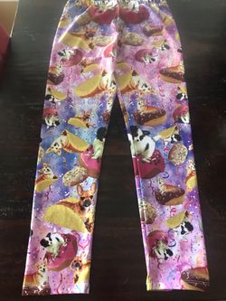 New Cold Rush Girls Dog/Donut/Taco Leggings Size XL (16)