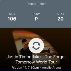 2-tix to Justin Timberlake Concert 