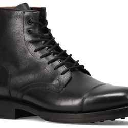 Frye Dilan Cap Toe Lace Up Black Leather Mens Boots Size 10