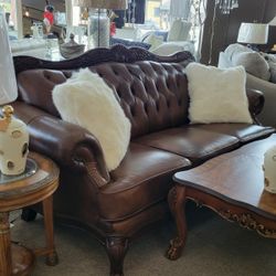 Top Grain Leather Brown Sofa