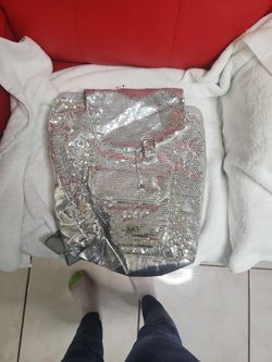 Justice Sparkly Silver Backpack