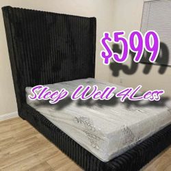 NEW  QUEEN BED FRAME AND MATTRESS 