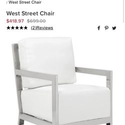 Z GALLERIE Chrome And Leather Club Chairs 