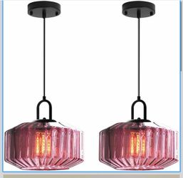 Mid Century Hanging Light Purple Glass Ceiling Pendant Lights