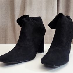 Mysoft Women's Black Suede Ankle Boots