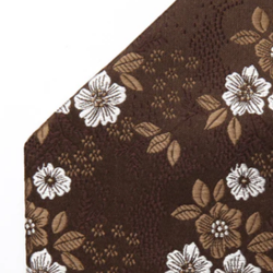 Hisdern Brown White Wedding Tie Set – Floral Tie & Pocket Square