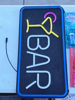 Bar sign lights up