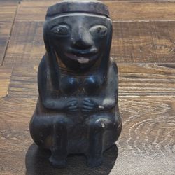 Ceramic robed woman 8" rattle