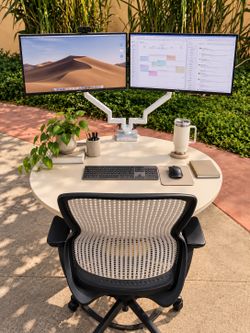 Herman Miller Corner Desk With Dual Monitor Holder