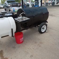 Smoker With Sink And Deep Fryer And Water Tank