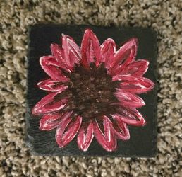 Pink Flower Slate Coaster