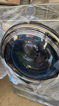 GE washer and dryer  profile with pedestals