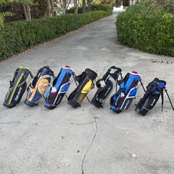 Kids Junior Sized Golf Bags w/ Stands & Backpack Straps