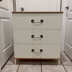 3 Drawer White Dresser