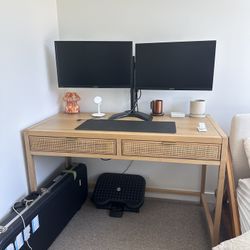 Rattan Desk With 2 Drawers