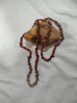 Red Goldstone Chip Bead Necklace