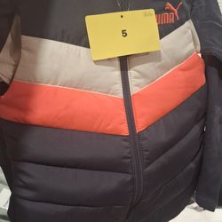 Puma shirt, puffer jacket, pants /set