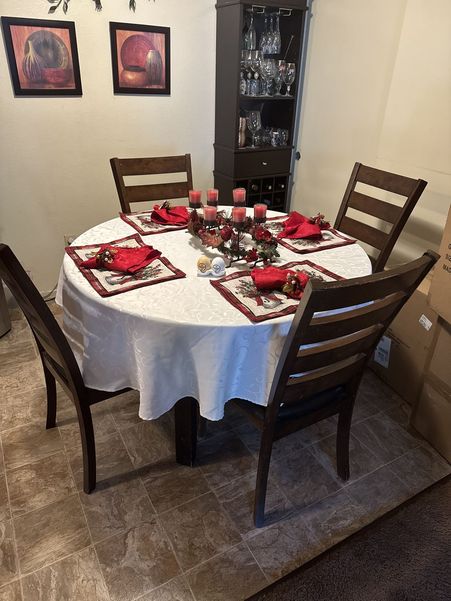 Dinning Table And Chairs Expandable With 6 Chairs