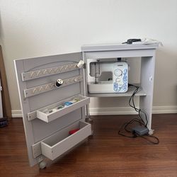 Sewing machine and storage cart