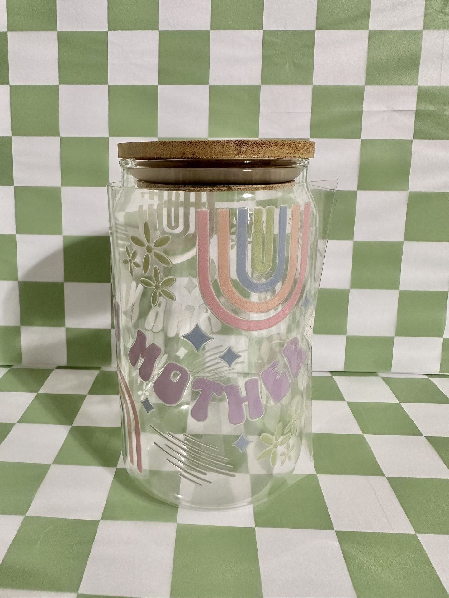 Libbey Glass Cup, With Glass Straw, & Bamboo Lid