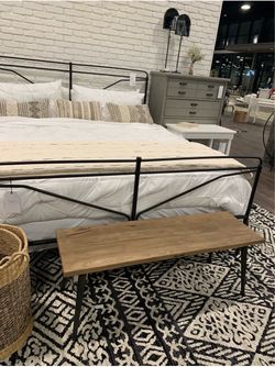Magnolia Home King Size Metal Bed Frame – Matte Black