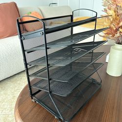 6-Tier Metal Mesh Paper Organizer Office File Holder Mail Center