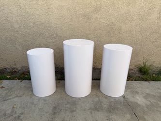 NEW Round Cylinder Pedestal Stands Set Of 3 for Cake Dessert, Flower, & Ornament *SEE PHOTOS*