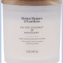 BetterHomes&Gardens 12oz Scented Candle, Salted Coconut & Mahogany