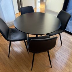 Black Dining Room Set - 35.5in Pedestal Round Table