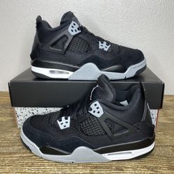 NEW Jordan 4 Retro GS Black Canvas White Size 5.5Y