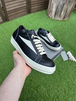 Rick Owens Vintage Leather Sneaker “Black Milk”