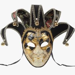 Sugarwewe Full Face Jester Joker Venetian Masquerade Carnival Mask Mardi Gras