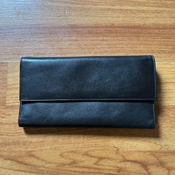 Chocolate Brown Long Wallet By Cole Jan, 100% Leather 