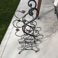 Vintage Metal Wine Bottle Rack 