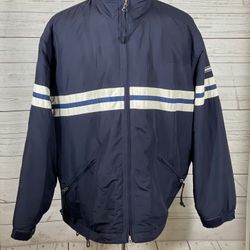 Vintage 90’s Abercrombie & Fit Navy Zip Up Collared Parka Men’s Size Large 