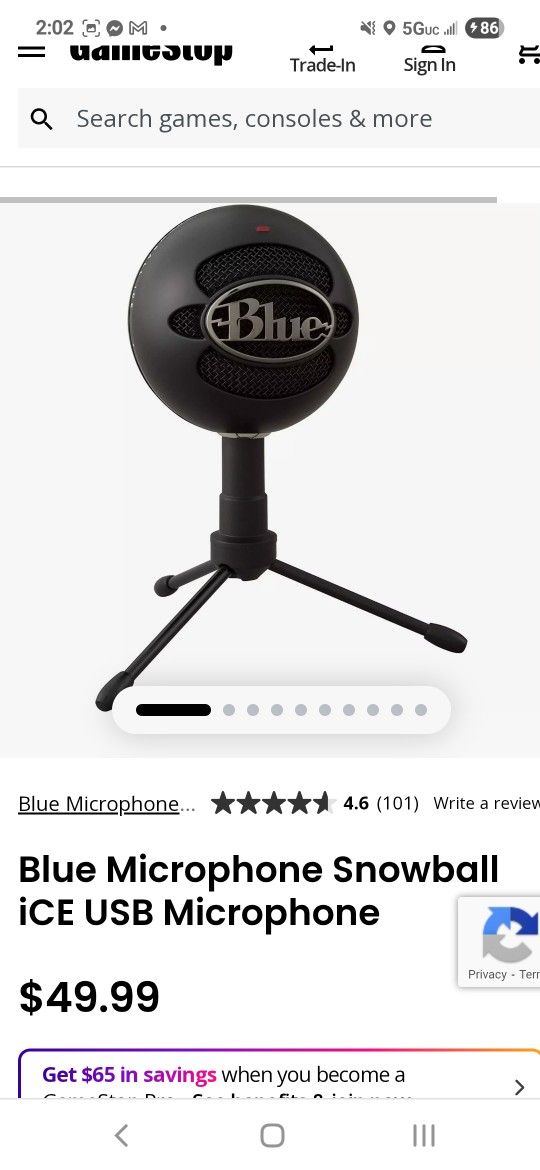 Blue Microphone Snowball iCE USB Microphone plug and play