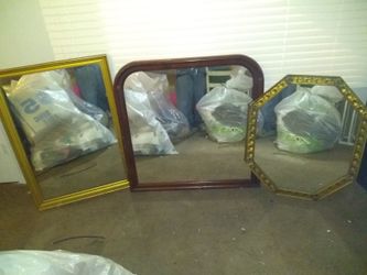Vintage solid wood wall mirrors