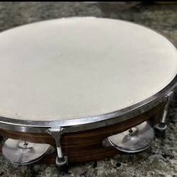 Vtg 10" Wooden Tunable Percussion Tambourine Single Row Made in Japan