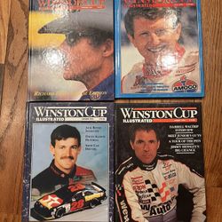 4 Vintage 90s 1992 NASCAR Racing Winston Cup Illustrated Hardcover Book Lot Set