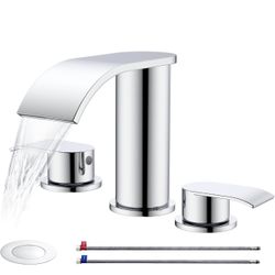 Bathroom Faucet Brushed Nickel, 8 inch Waterfall Faucet ص