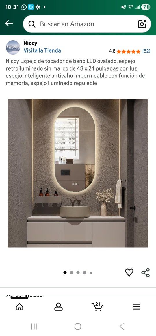 Niccy  Espejo Ovalado
