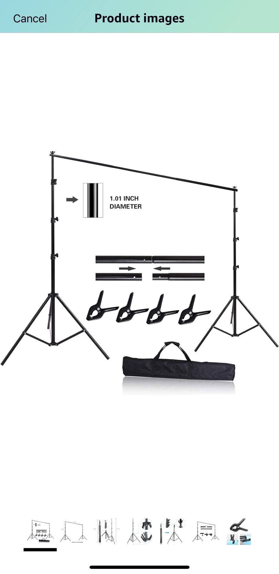 10ft x 8.5ft Adjustable Photography Backdrop Support System Photo Video Studio Muslin Background Stand Kit with Carry Bag + PAPER