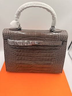 Mini Croc Embossed Top Handle Bag